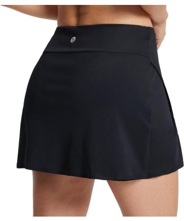 Baleaf Women's High Waisted Tennis Skirt with Shorts Pockets - Black Large - Buy Online on GoSupps.com