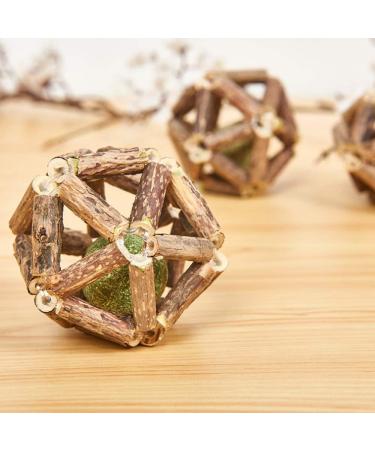 2 Pack Catnip Toys for Cats | Teeth Crunch Chew Mint Balls | Interactive Natural Wood Roll Ball | Appetite Booster & Dental Care - Buy Online on GoSupps.com