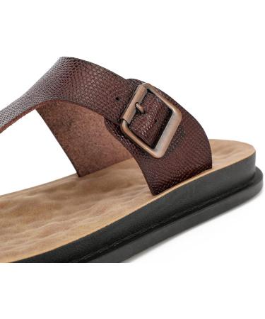 Harssidanzar Men's Orthotic Arch Support Flip-Flops, Snakeskin Design, Size 11 - Buy Online on GoSupps.com