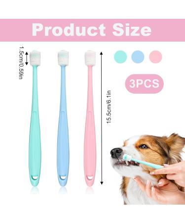 3 Pcs Cat Toothbrush Dog Toothbrush 360 Degree Small Dog Toothbrush Soft Bristles Head Puppy Toothbrush Dog Tooth Brush for Puppy Small Dog Cat Pet Teeth Cleaning (Multicolour) - Buy Online on GoSupps.com