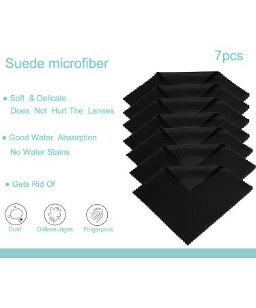 Yoezuo 7-Piece Microfiber Glasses Cleaning Cloth Set - 18x15 cm - Perfect for Glasses Screens Tablets Phones and Cameras - Black - Buy Online on GoSupps.com