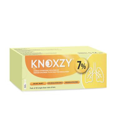 KNOXZY 7% Hypertonic Saline Solution for Nebulizer Machine | Sterile Saline Solution for Inhalation| Helps with Respiratory Treatments Clears Lungs Mucus & Congestion l 48 Vials 4ml Unit Dose