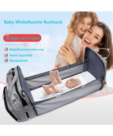 Multifunctional Gray Baby Wrap Backpack | Diaper Travel Bag with Large Capacity & Water-Repellent Design for Moms & Dads - Buy Online on GoSupps.com