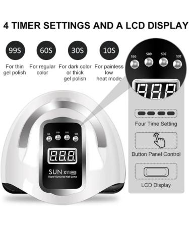 Nail Lamp 280W Gel Nail Lamp Nail Dryer UV Lamps for Gel Nails LED Nail Lamp with Automatic Sensor / 4 Timer Setting Home and Salon - Buy Online on GoSupps.com