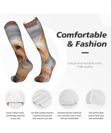 Miniature Yorkshire Terrier Photo Compression Socks for Men & Women - 15-20 mmHg Circulation Support for Running & Cycling - Buy Online on GoSupps.com