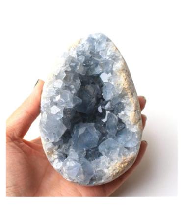 1PC 30-200g Madagascar Natural Celestite Crystal Druzy Cluster Sky Blue Geode Specimen Home Decor Exorcise Evil Spirits Money Drawing Jaspery Shop Company Town House Crystal Cluster (Color : 290-310g