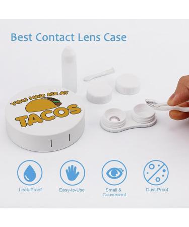Buy You Had Me at Taco Cute Contact Lens Case - Portable Round Storage Kit with Mirror for Daily Use | International Shipping Available - Buy Online on GoSupps.com