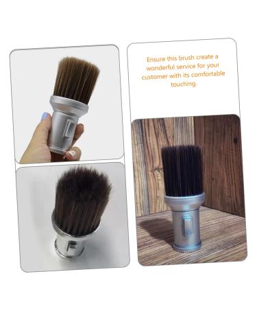 Beavorty Powder Brush - Large Retractable Hairdresser & Barber Brush for Neck & Shaving - 13.5x6cm Silver - Buy Online on GoSupps.com