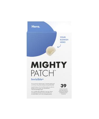 Mighty Patch Invisible+ Spot Patches by Hero Cosmetics Daytime Acne Treatment Clear Spot Remover Hydrocolloid Patches Anti Acne Dots Spot Treatment Blemish & Pimple Stickers - 39 Pimple Patches