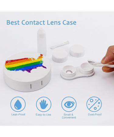 Gay Pride America Map Contact Lens Storage Kit | Portable Mirror Lens Holder - Buy Online on GoSupps.com