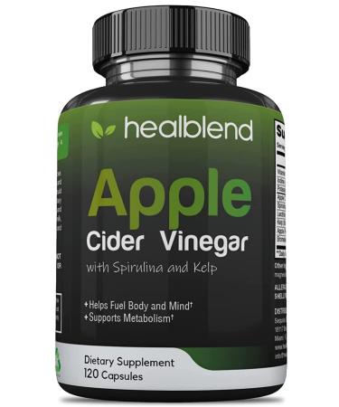 healblend Apple Cider Vinegar with Spirulina and Kelp  Dietary Supplement - Metabolism Detox and Immune Support Formula - Keto Diet Pills for Women Men 120 Capsules
