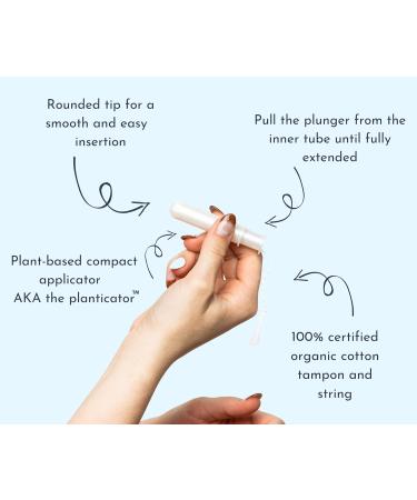 TOP Organic Regular Tampons - 100% Pure Cotton, Unscented, Chemical-Free, Plant-Based Applicator - 16 Count (Pack of 1) - Buy Online on GoSupps.com