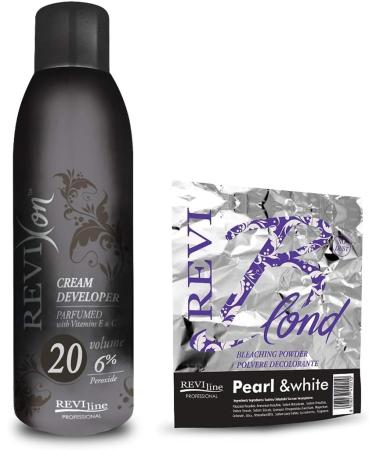 Set of Cream peroxide 1000ml (6% volume 20) and Bleach Powder (PEARL&WHITE) 500g no dust formula Professional Lightening bleaching highlighting hair protect formula - Buy Online on GoSupps.com