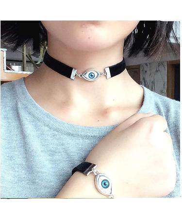 Gothic Eyeball Chain Choker Necklace for Women, Girls, and Children - Adjustable Punk Vampire Jewelry for Halloween, Cosplay, and Parties - Buy Online on GoSupps.com