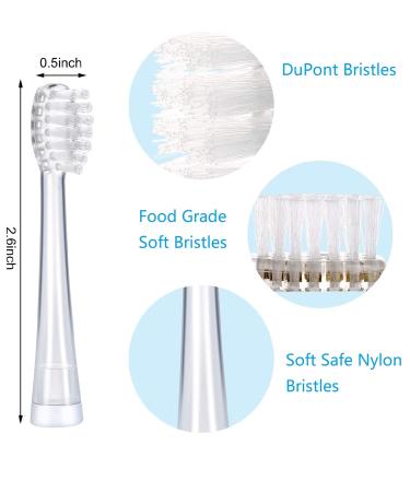 Seago Electric Toothbrush Replacement Brushes | Soft Bristle 10x Plaque Removal 4-Pack for SG-G513 & SG-977 | Ideal for Kids 6 Months to 4 Years - Buy Online on GoSupps.com