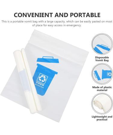 LALAFINA 50pcs Outdoor Vomit Bags - Stick-on Disposable Motion Sickness Bags for Travel, Camping & Office - 30.5x20.5cm - Buy Online on GoSupps.com
