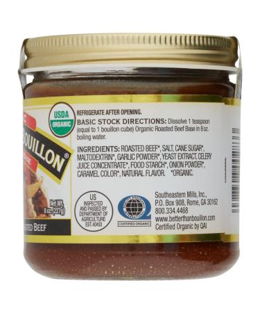 Organic Roasted Beef Base - Better Than Bouillon USDA Organic Blendable Base for Flavor 38 Servings - 8 OZ (Pack of 2) - Buy Online on GoSupps.com