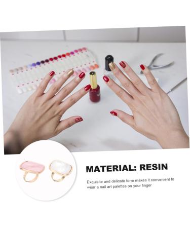  Anneome Anneome 2 Piece Marble Nail Art Ring Palettes Unique Shell Color Palettes Portable Ring Mixing Palettes for Party Use - Buy Online on GoSupps.com