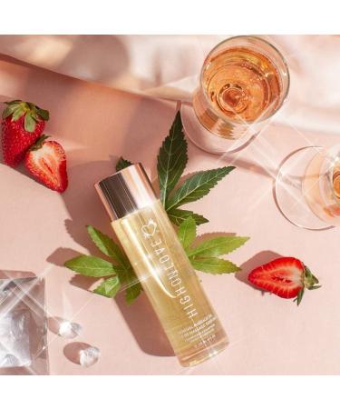HighOnLove Natural Hemp Oil with Grapeseed & Vitamin E | Skin Care & Relaxation (120 ml) - Strawberries & Champagne - Buy Online on GoSupps.com