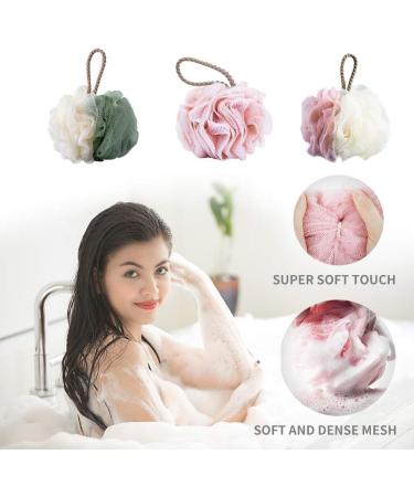 Bath Shower Sponge Loofahs Body Scrubber Mesh Pouf Ball Exfoliate Cleanse Soothe Skin 6 Pack - Buy Online on GoSupps.com