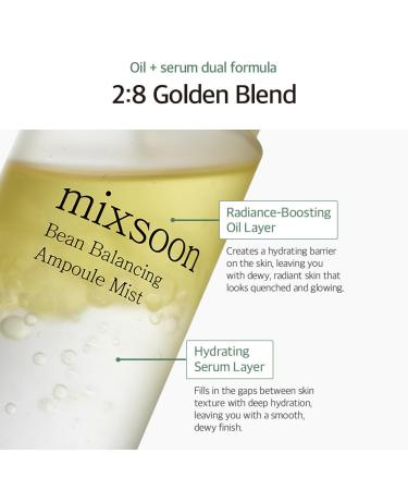 mixsoon Bean Balancing Ampoule Mist - Hydrating and Soothing for Face, Oil balance For Hydrated Radiance 100ml / 3.38 fl.oz. Korean Glass Skin Care - Buy Online on GoSupps.com