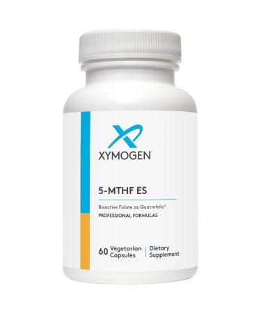 XYMOGEN 5-MTHF ES - 17,000 mcg DFE - Bioactive Folate Supplement as Quatrefolic - Mood, Cardiovascular + Methylation Support - Vitamin B Methyl Folate as L Methylfolate (60 Capsules)