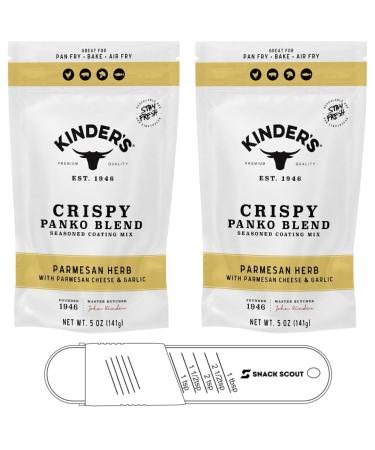 Kinders Crispy Panko Blend Parmesan Herb 2 Pack Bundled With a Snack Scout Adjustable Measuring Spoon