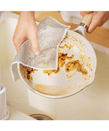 2024 New Multipurpose Wire Dishwashing Rags Premium Metal Wire Dishwashing Cloth Scrubs Cleans Scrubbing Wire Dishwashing Rags Non-Scratch Wire Dishcloth for Dishes Sinks (5) (Silver 15) - Buy Online on GoSupps.com