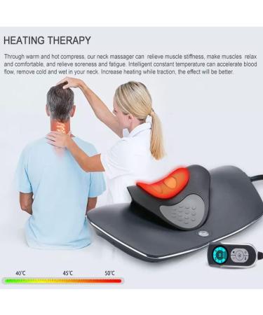 CCNGDS Neck Traction Massager - 3 Gears & 12 Strengths Heating Capacity for Pain Relief & Muscle Relaxation - International Shipping Available - Buy Online on GoSupps.com