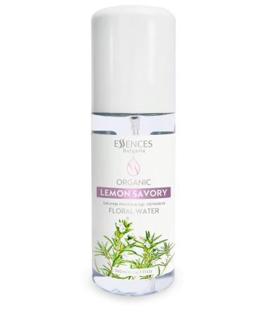 Essences Bulgaria Organic Lemon Savory Floral Water 4.7 Fl Oz | 140ml | Refreshing and Energizing | Dry and Irritated Skin | Pimples and Blackheads | Beauty Mist | Alcohol-Free 4.7 Fl Oz (Pack of 1)