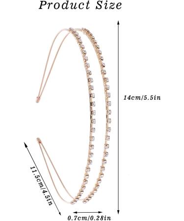 Molain 2 Pieces Double-layer Rhinestone Hair Hoop Headband Shiny Crystal Headbands Metal Hairband for Princess Wedding Bridal Headpieces(Gold+Silver) Style A - Buy Online on GoSupps.com