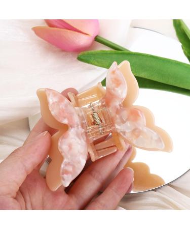 Vctitil Double Layer Butterfly Acetate Hair Claws Hair Clips Ponytail Holders Shark Clip Barrettes Hair Accessories for Women Girl Thin Thick Hair(orange) - Buy Online on GoSupps.com