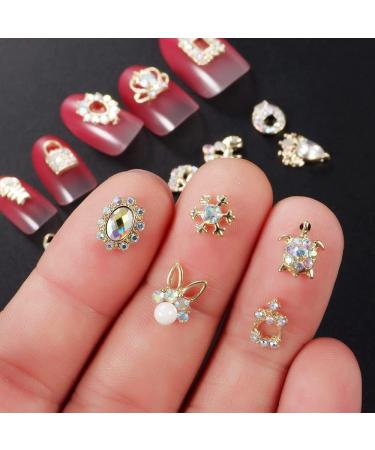 100PCS Gold Rhinestones for Nails - 3D Nail Charms for Acrylic Nails - Nail Jewels for Nail Art - Nail Gems & Stones in Gold Tone - Buy Online on GoSupps.com