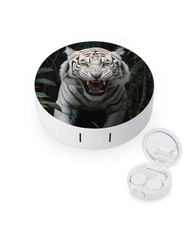 White Tiger Contact Lens Case with Mirror Portable Cute Eye Contact Lens Box Travel Kit style