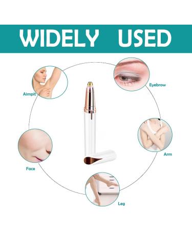 USB Rechargeable Portable Electric Eyebrow Trimmer Pen for Women | Painless Precision Eyebrow Hair Remover & Safe Shaver Tool (White - Buy Online on GoSupps.com