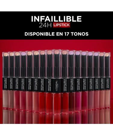 L'Or al Paris Infaillible 2-Step Lipstick 113 Invincible Sable - 24 Hour Moisture & Full Lips 6ml - Buy Internationally - Buy Online on GoSupps.com