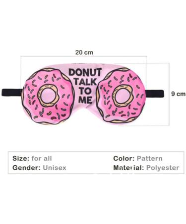 Anime Pink Donuts Travel Sleep Eye Mask - Cute Cartoon Novelty Blindfold - Buy Online on GoSupps.com