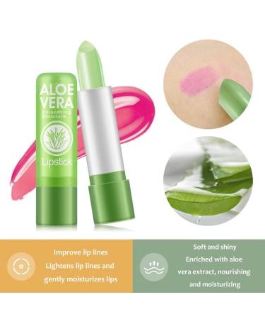 2 Pack Aloe Vera Color Changing Lip Balm - Hydrating, Long-Lasting Lip Care | Nutritious Plumper & Moisturizer | Magic Temperature Color Change Lip Gloss - Korean Makeup - Buy Online on GoSupps.com