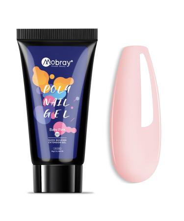Mobray Poly Nail Gel Jelly Nude Apricot Nearly Pink 60 ML Extension Nail Gel Poly Color Gel Natural Color Acrylic Enhancement Thickening Builder Nail Gel Nail Art Beginner & Professional Jelly 40