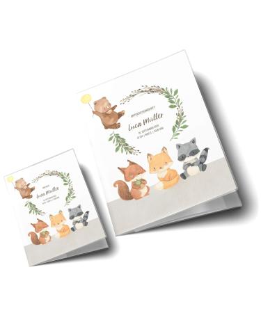 Personalized OLGS U-Book & Vaccination Pass Covers Set | 3-Part Cute Forest Animal Baby Gift | Custom Name & DOB | Uhefm llen - Buy Online on GoSupps.com