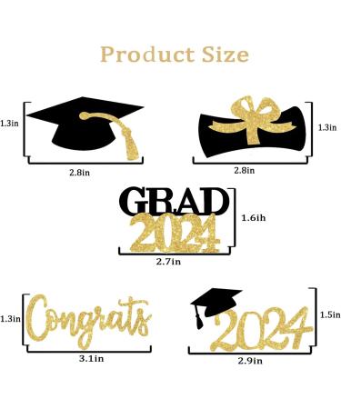 25PCS Cupcake Toppers Graduation Decorations 2024 2024 Graduation Cake Topper Glitter Gold and Black Cake Topper Grad Cap Diploma Cake Decorations 2024 Graduation Theme Party Supplies - Buy Online on GoSupps.com