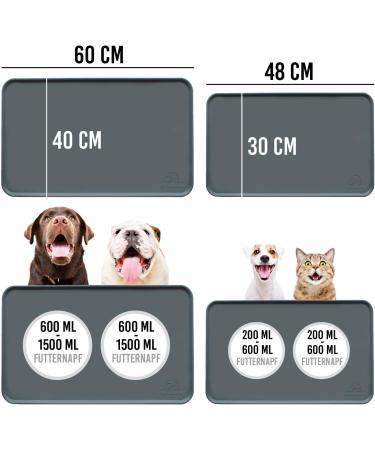 Karaluna Basic Silicone Bowl Pad 48x30 cm - Non-Slip Feeding Mat for Dogs & Cats - Gray - Buy Online on GoSupps.com