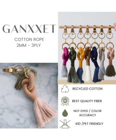 GANXXET Bay Leaf Color Macrame Cotton Cord 2mm 3 ply Recycled | 480 Feet / 160 Yards | DIY Macrame and Crafts Cord for Wall Hangings, Plant Hangers, Coasters - Buy Online on GoSupps.com