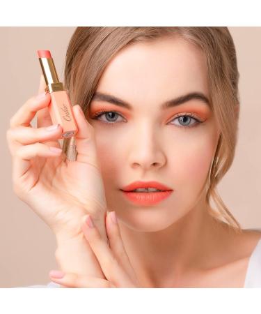 Oulac Soft Matte Lipstick for Women - Orange Coral Lipstick & Blush Duo | Enriched with Rose Oil | Vegan & Cruelty-Free | 3.6g (Y10) - Buy Online on GoSupps.com