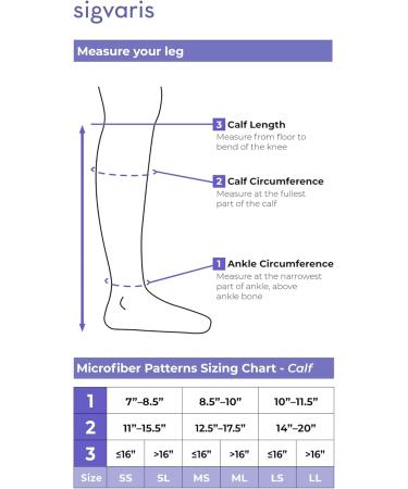 Sigvaris Women's Microfiber Patterns 830 Closed Toe Calf-High Socks 20-30mmHg - Purple Argyle - Medium Short | Comfortable Compression for International Shipping - Buy Online on GoSupps.com