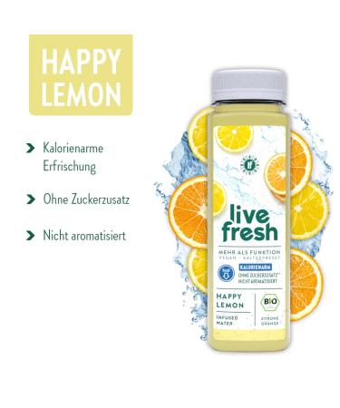 Buy LiveFresh Happy Lemon - Organic Infused Water (12 x 250ml) | Refreshing Lemon Flavor - International Shipping Available - Buy Online on GoSupps.com