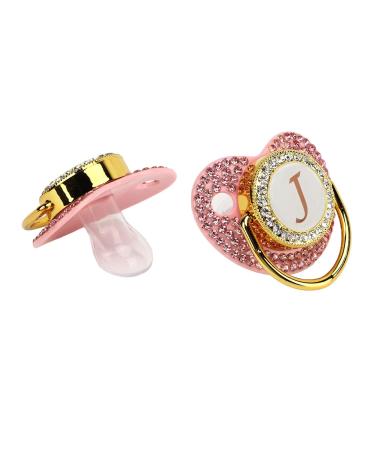 Golden Baby Pacifier for 6-18 Months - Curved Design Lightweight & Durable - Perfect for Home (Letter J) - Buy Online on GoSupps.com