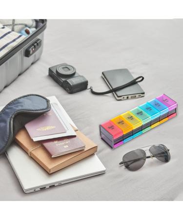 Large Weekly Pill Organizer 2x Daily - AM PM Pill Case for Vitamins & Meds | 7-Day Travel Pill Box - Buy Online on GoSupps.com
