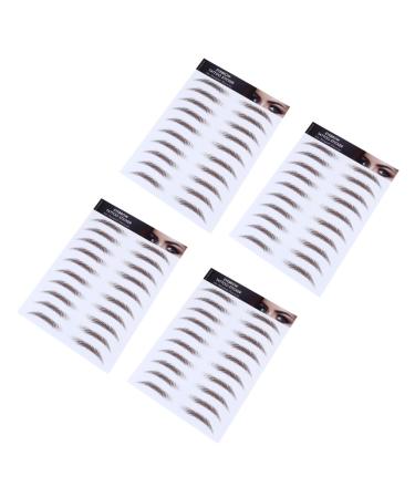 IWOWHERO Fake Eyebrow Stickers 4pcs Waterproof Imitation Tattoos Natural Stimulation Peel Hair- Transfers Men Hair-like Like