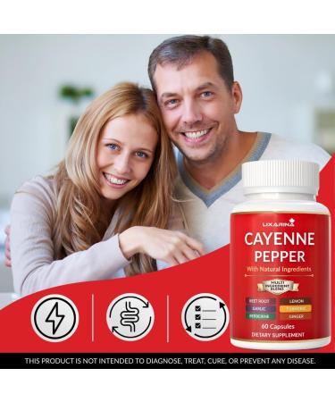 LIXARINA Caayene Pepper | Cayyenne Pepper Capsules | Advanced Cayennee Support Supplement | Supplement for Men and Women - 300 Capsules - Buy Online on GoSupps.com